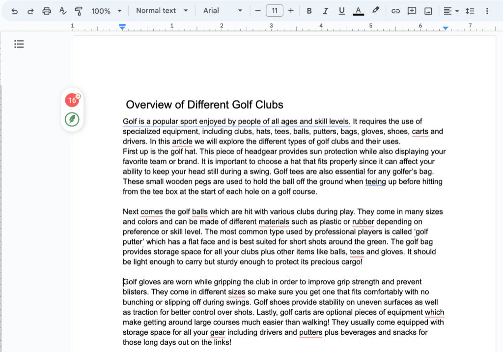 google docs published article example